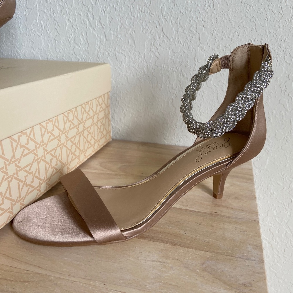 Badgley Mischka Nepeta Embellished Ankle Strap Sandal